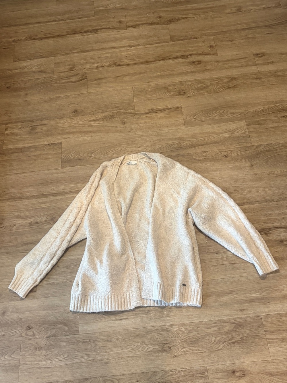 Hollister Open-Front Knit Cardigan - Cream